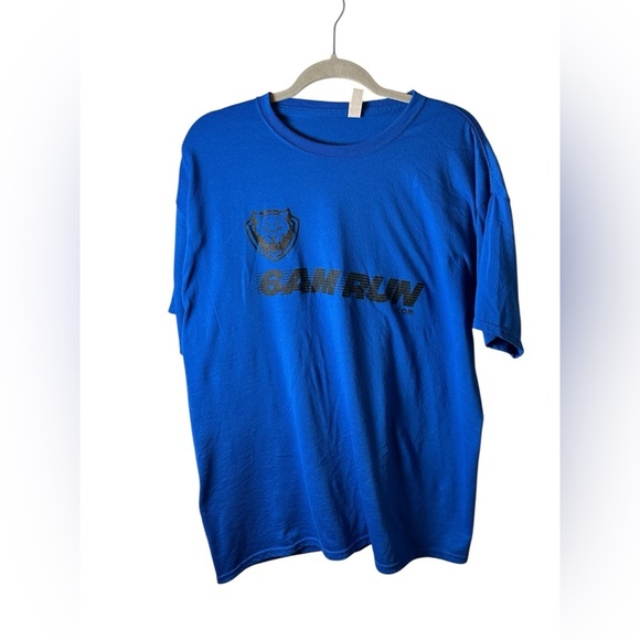 6AM Run Graphic T-Shirt Jerzees Dri-Power Blue XL - Picture 1 of 5